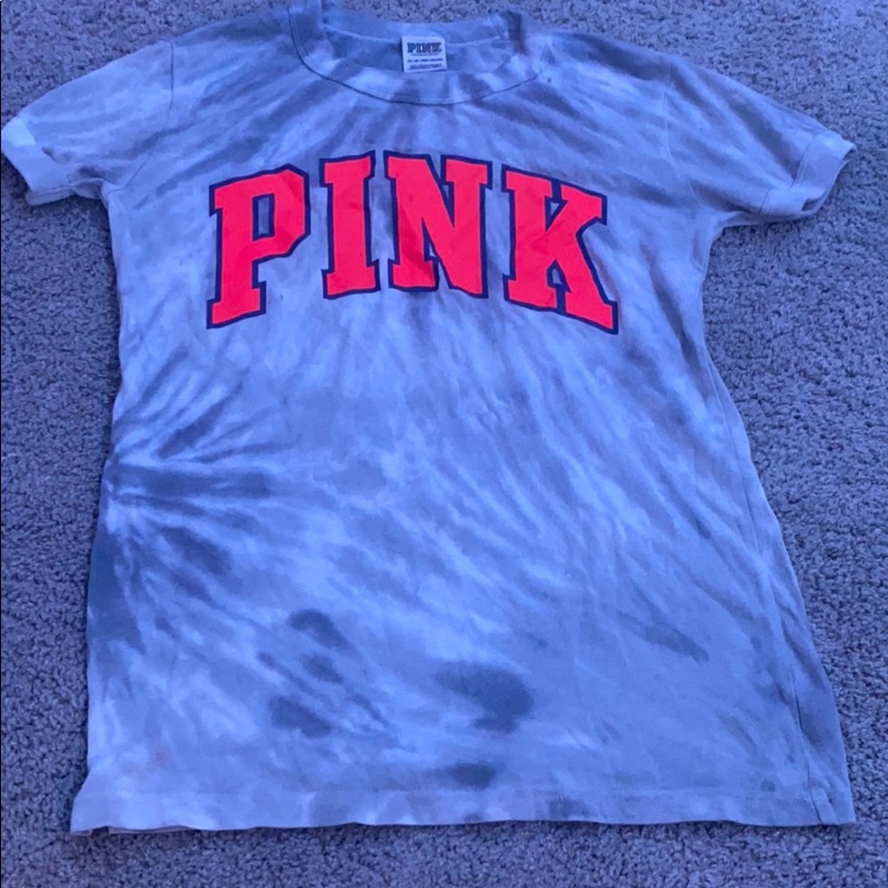 Grey and White tye-dye t-shirt from PINK